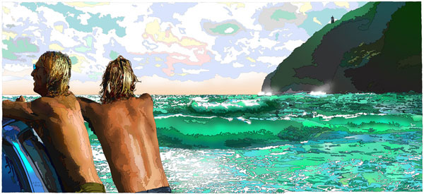 マカプービーチの波乗り兄弟